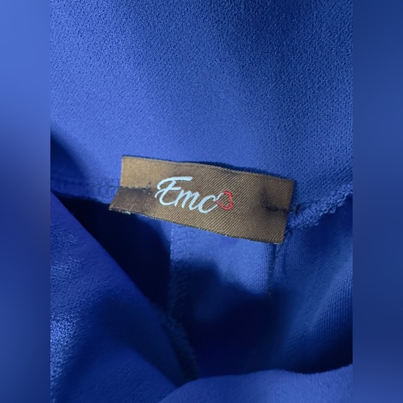 Wide leg Blue pleated pant • trouser gold buckle [ M ] - Picture 6 of 6
